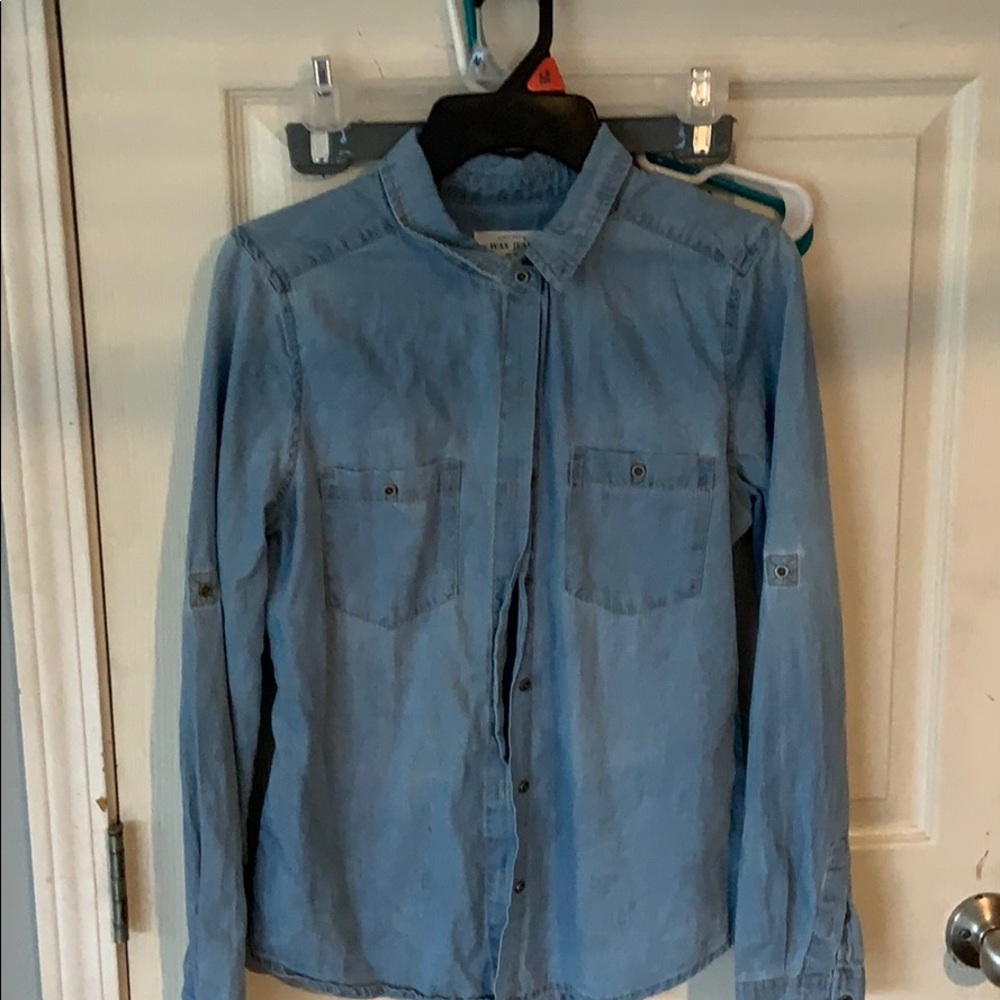 Denim button down shirt. Size medium